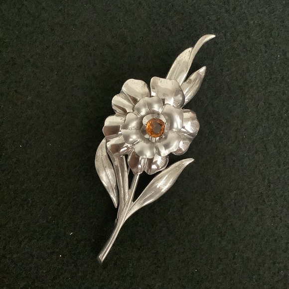 Vintage TAYLORD sterling silver & rhinestone brooch. - Picture 2 of 6